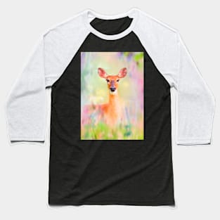 Summer Meadow Deer Baseball T-Shirt